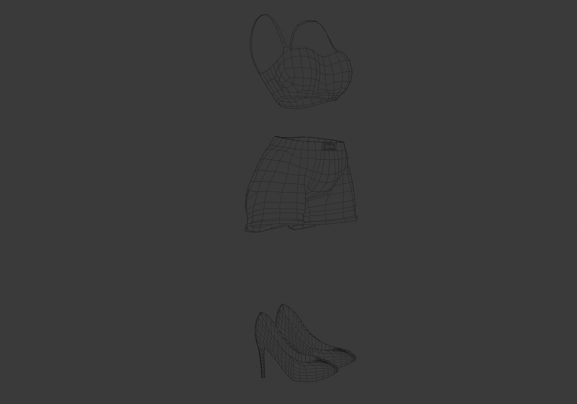 outgoing female outfit 3D model_6