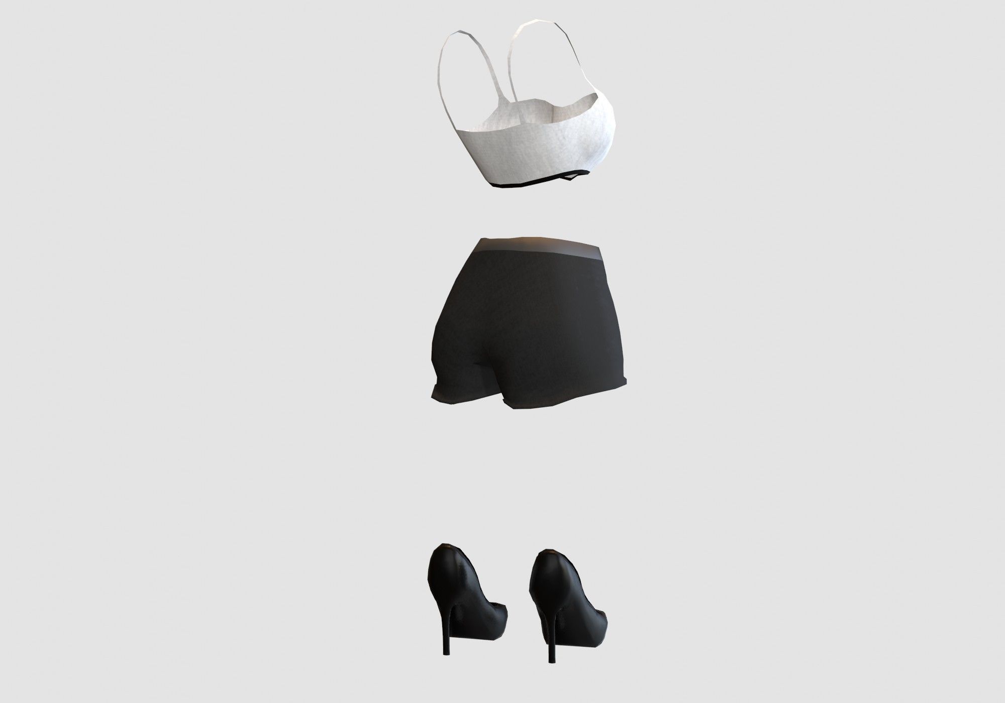 outgoing female outfit 3D model_3