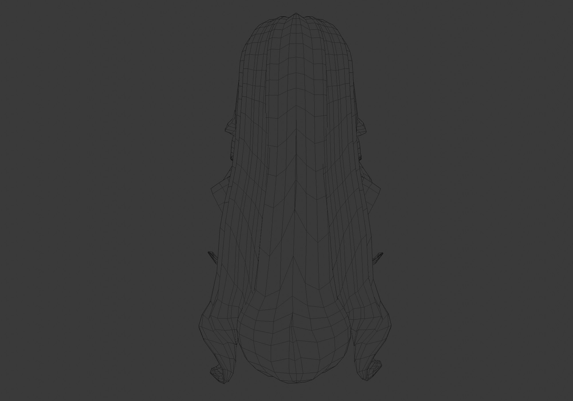 long curly hairstyle  3D model_9