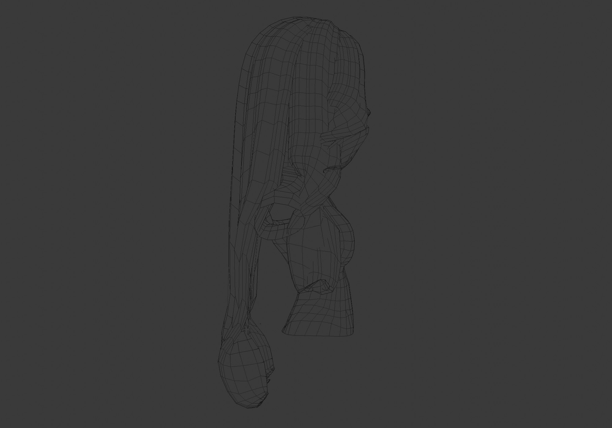 long curly hairstyle  3D model_7