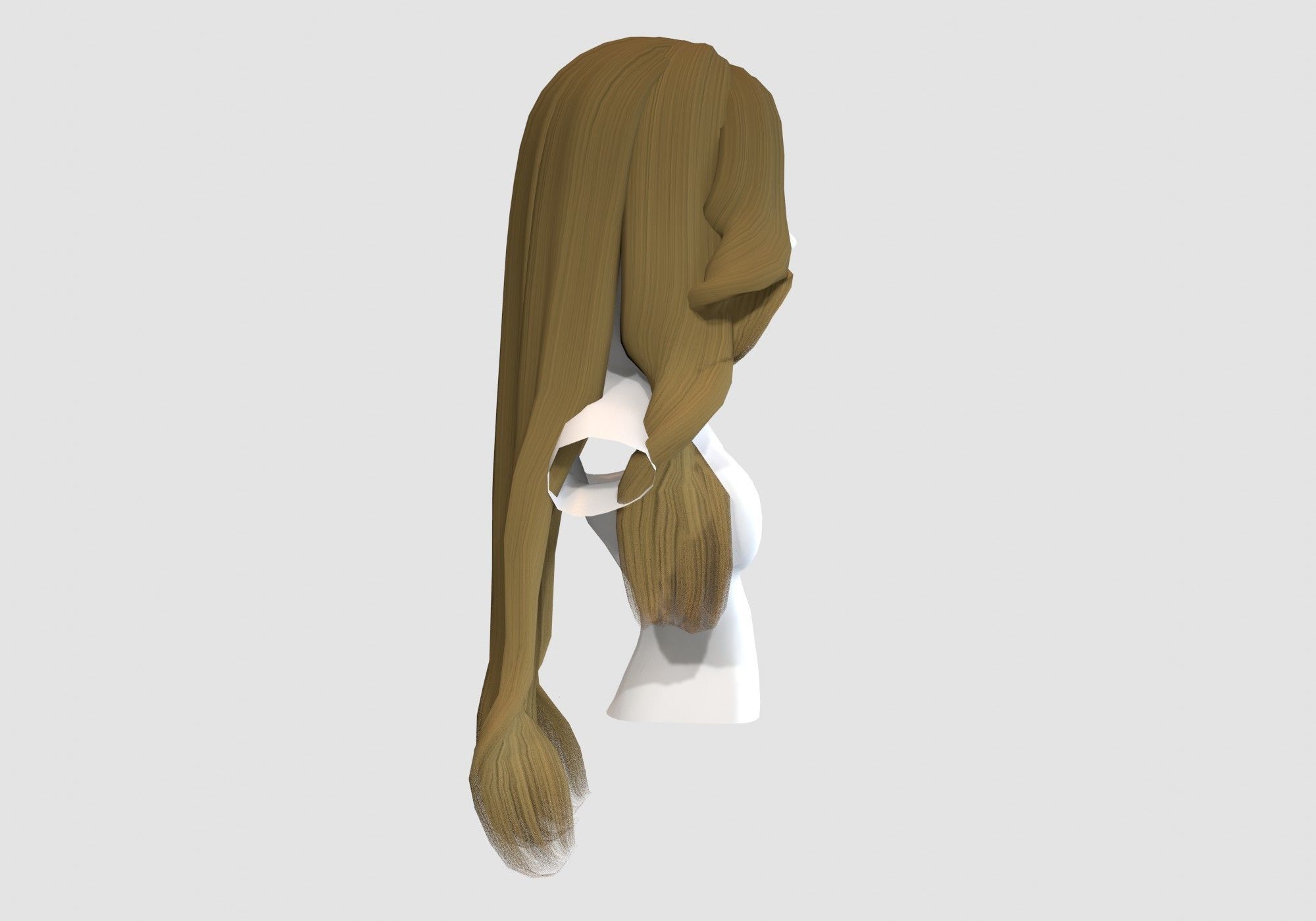 long curly hairstyle  3D model_2