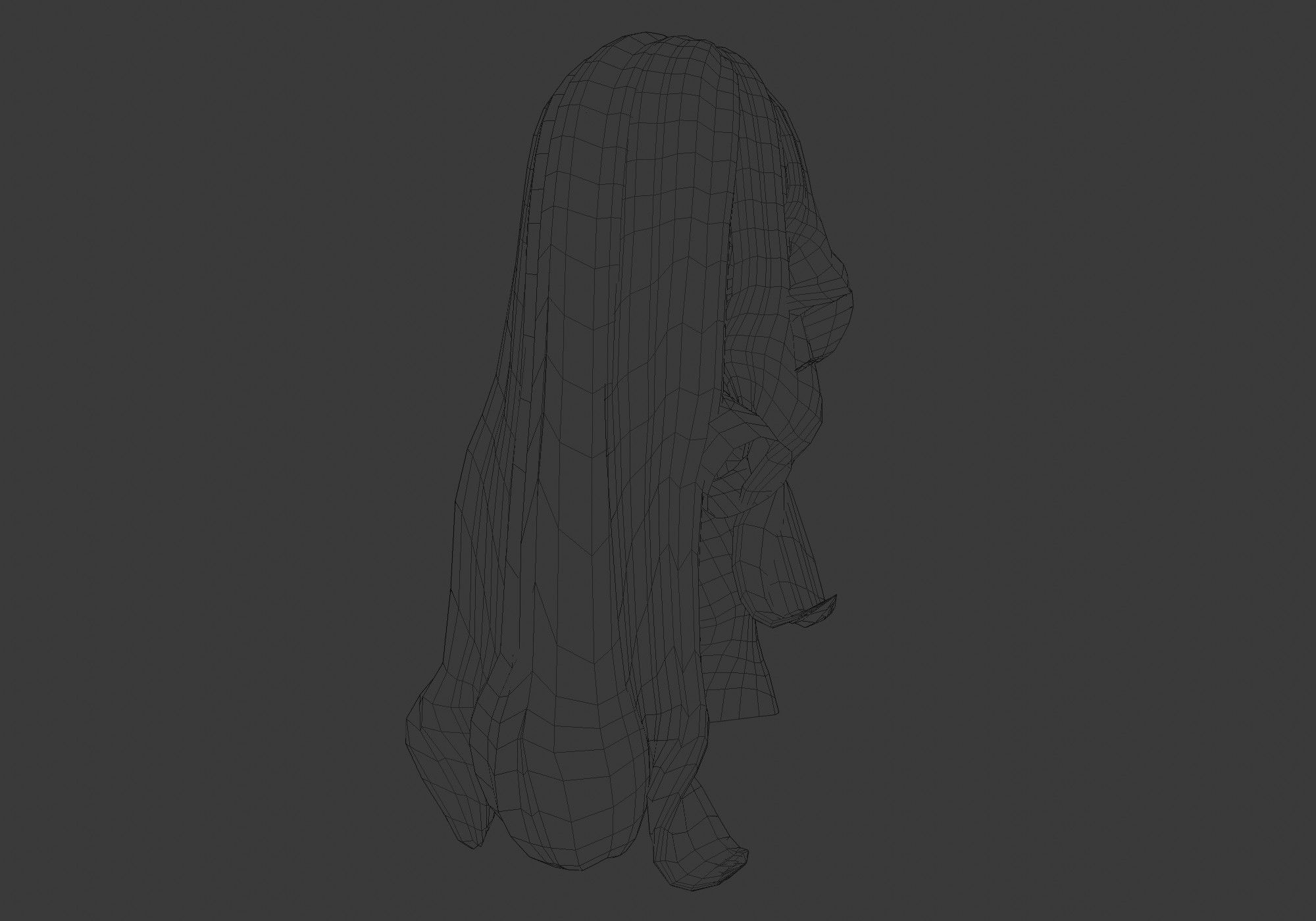 long curly hairstyle  3D model_8