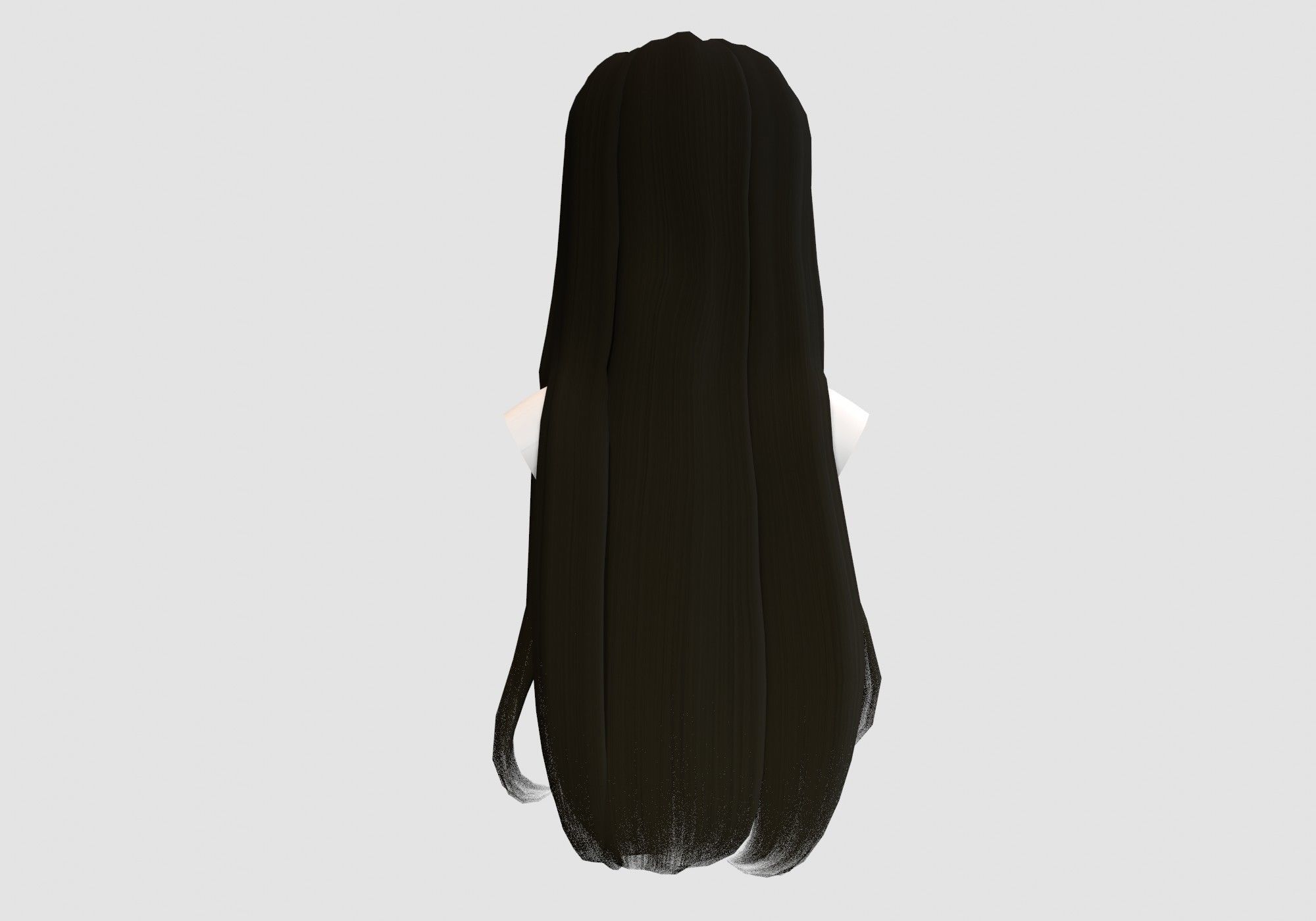 long brown hairstyle 3D model_4