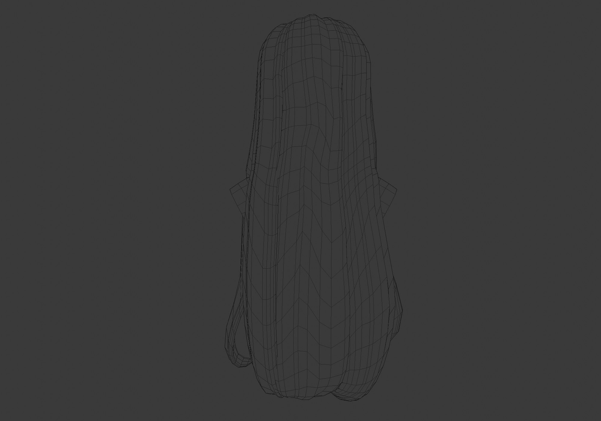 long brown hairstyle 3D model_9