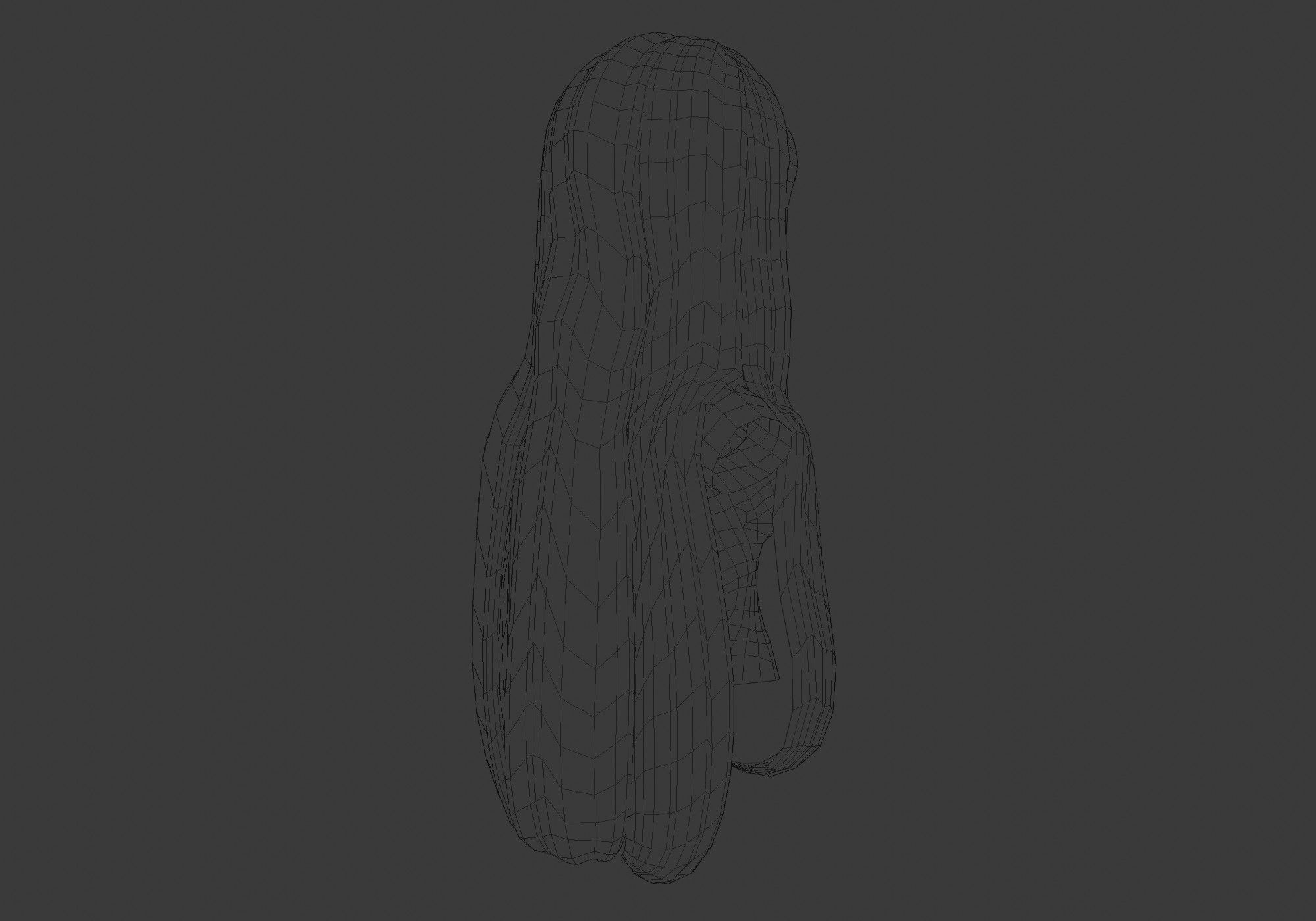 long brown hairstyle 3D model_8