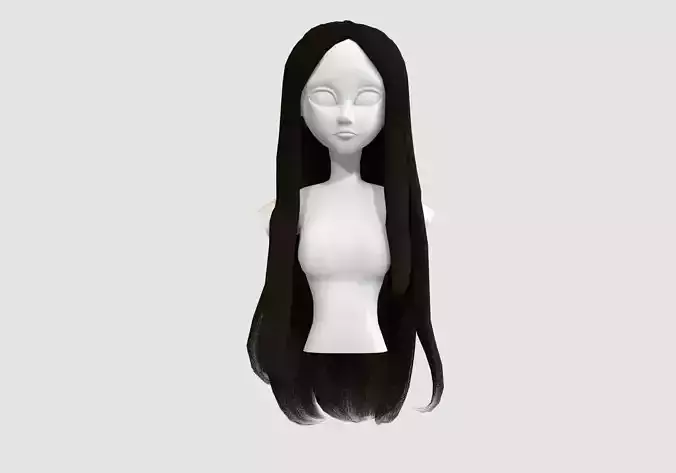 long brown hairstyle  3D model