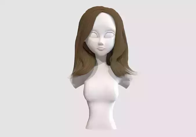 female wavy hairstyle 3D model female wavy hairstyle 3D model