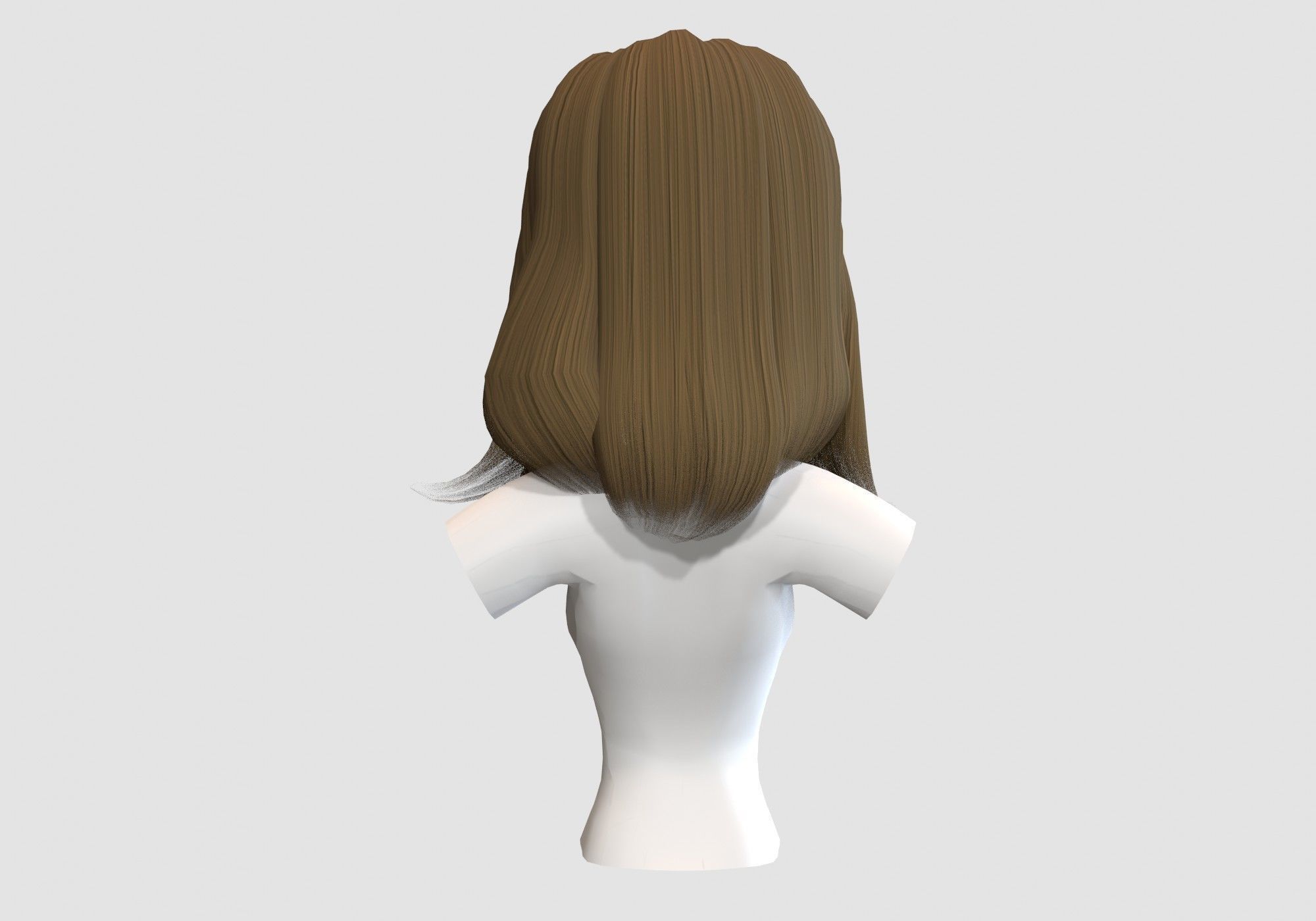 female wavy hairstyle 3D model_4