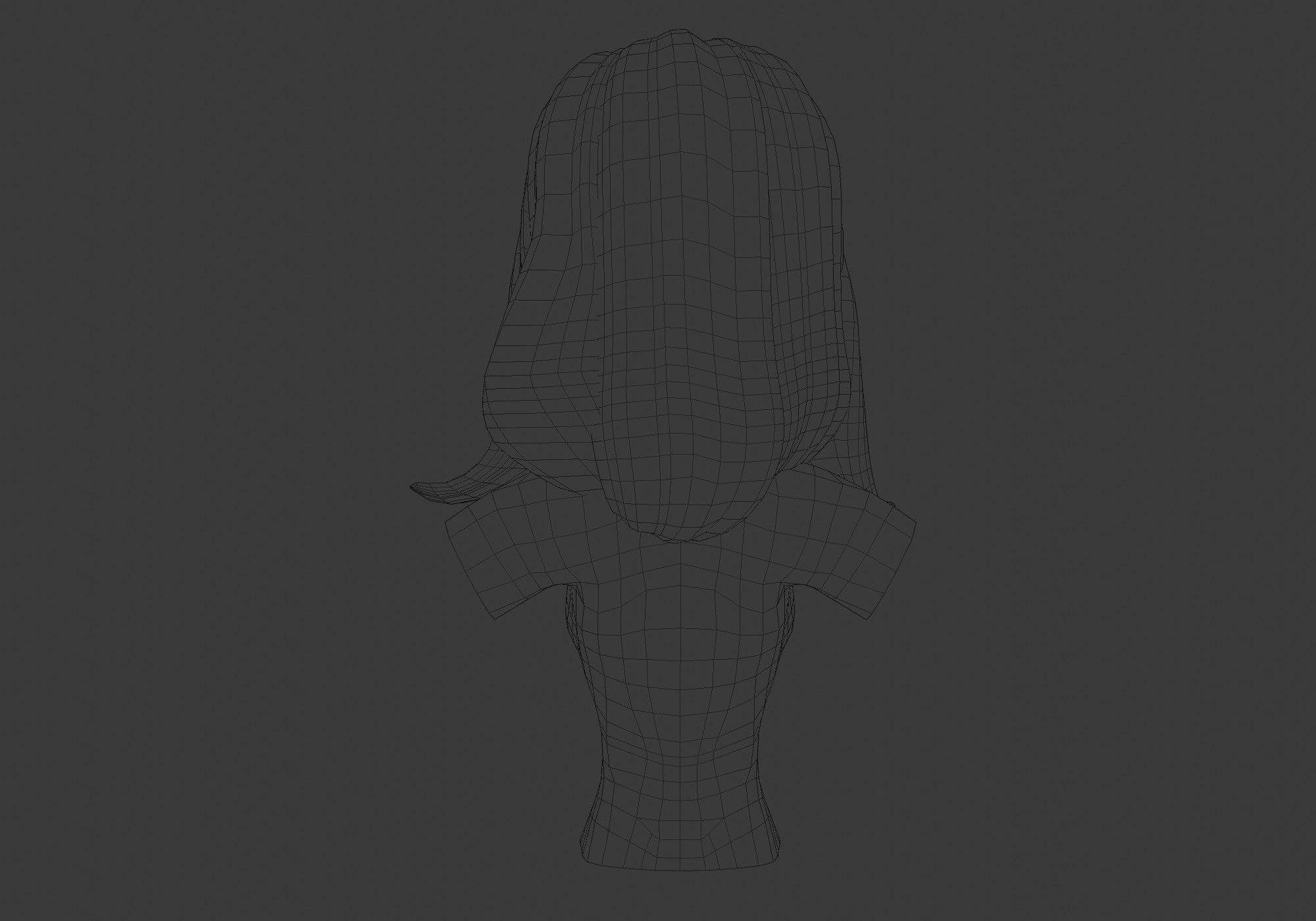 female wavy hairstyle 3D model_9