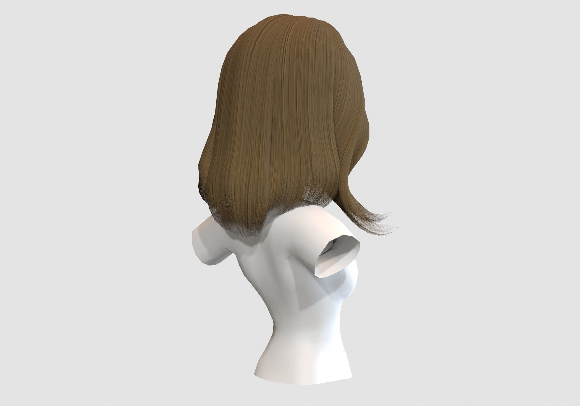 female wavy hairstyle 3D model_3