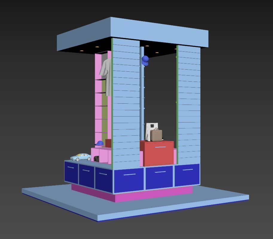 Kiosk Design Low-poly 3D model_5