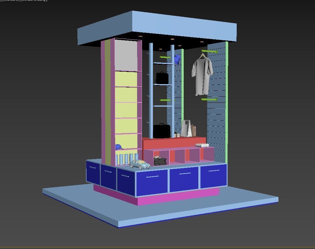 Kiosk Design Low-poly 3D model_4