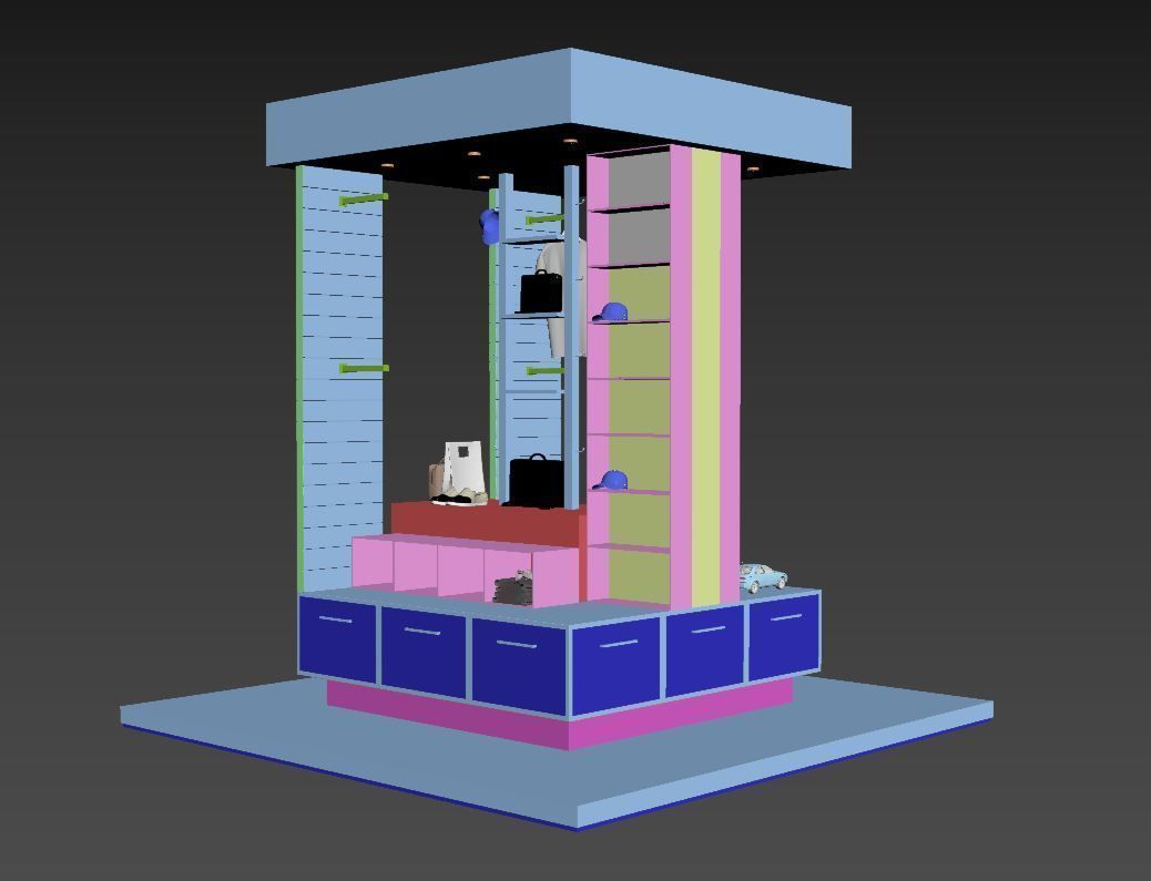 Kiosk Design Low-poly 3D model_7