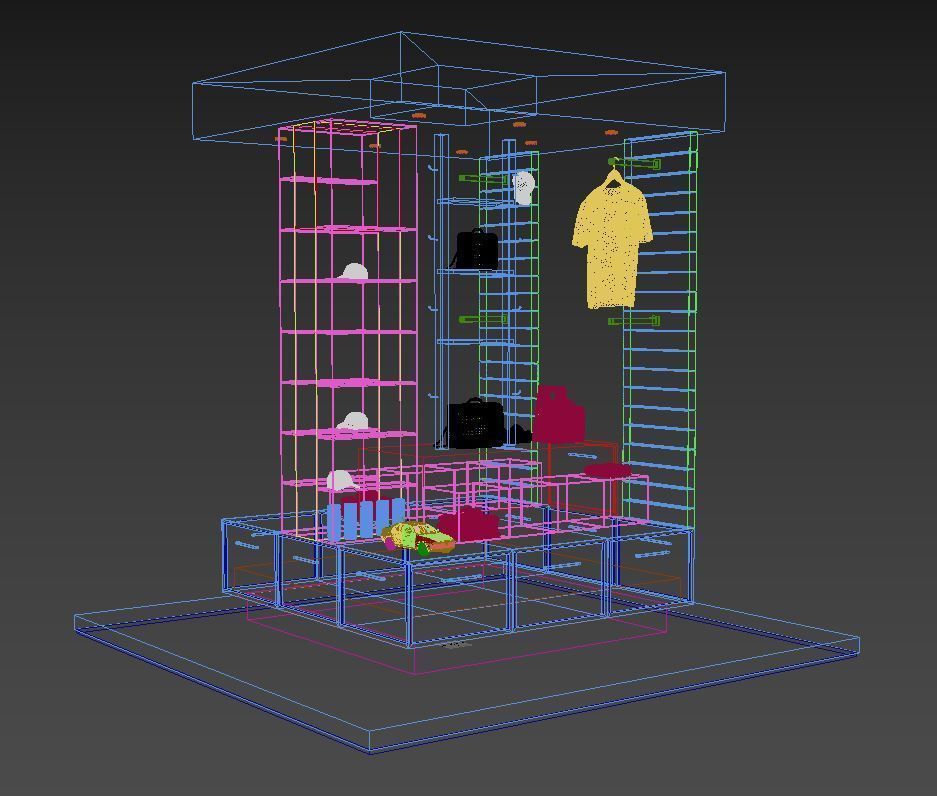 Kiosk Design Low-poly 3D model_8