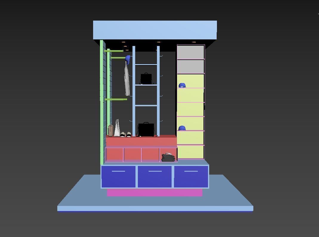 Kiosk Design Low-poly 3D model_6