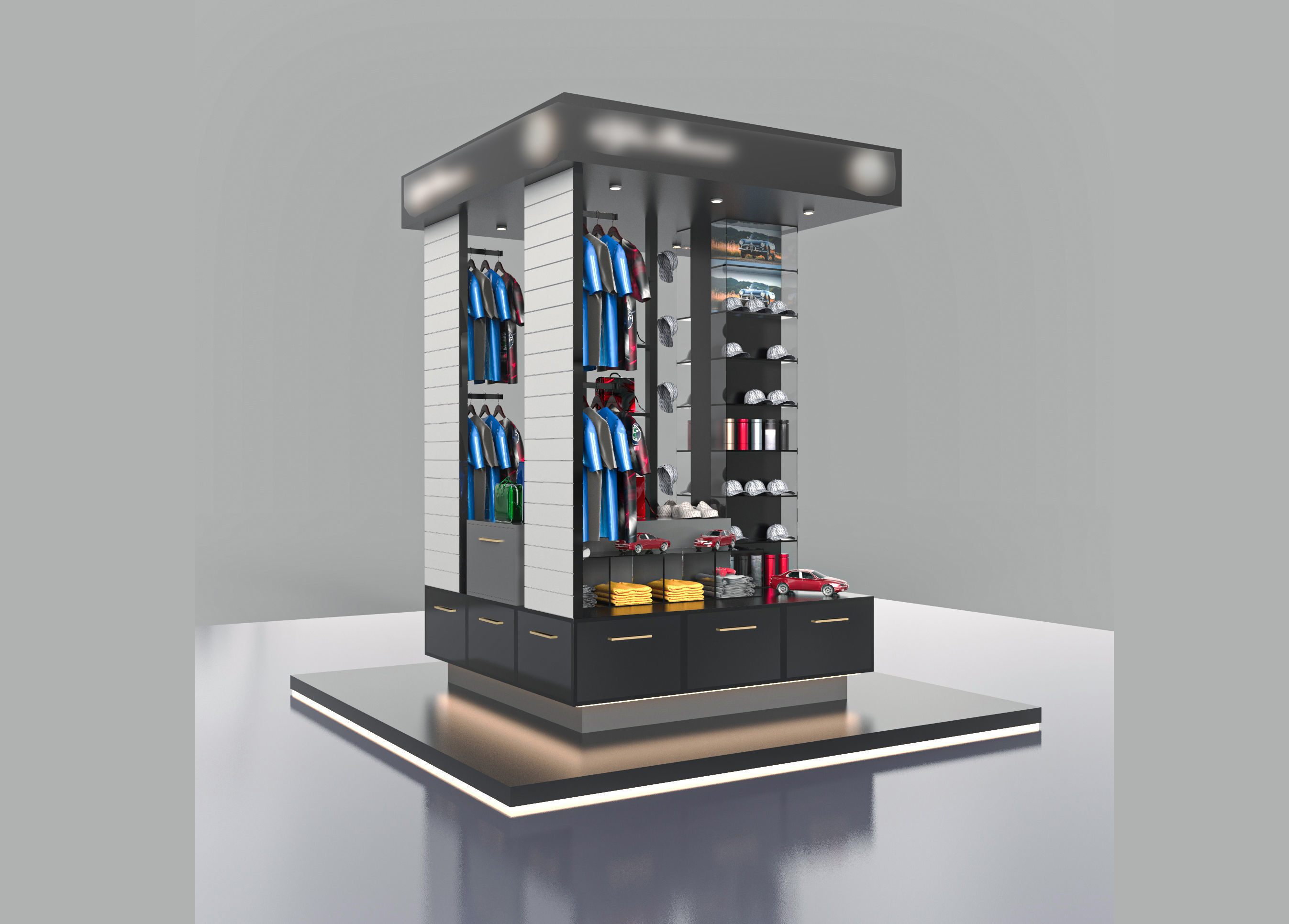 Kiosk Design Low-poly 3D model_2