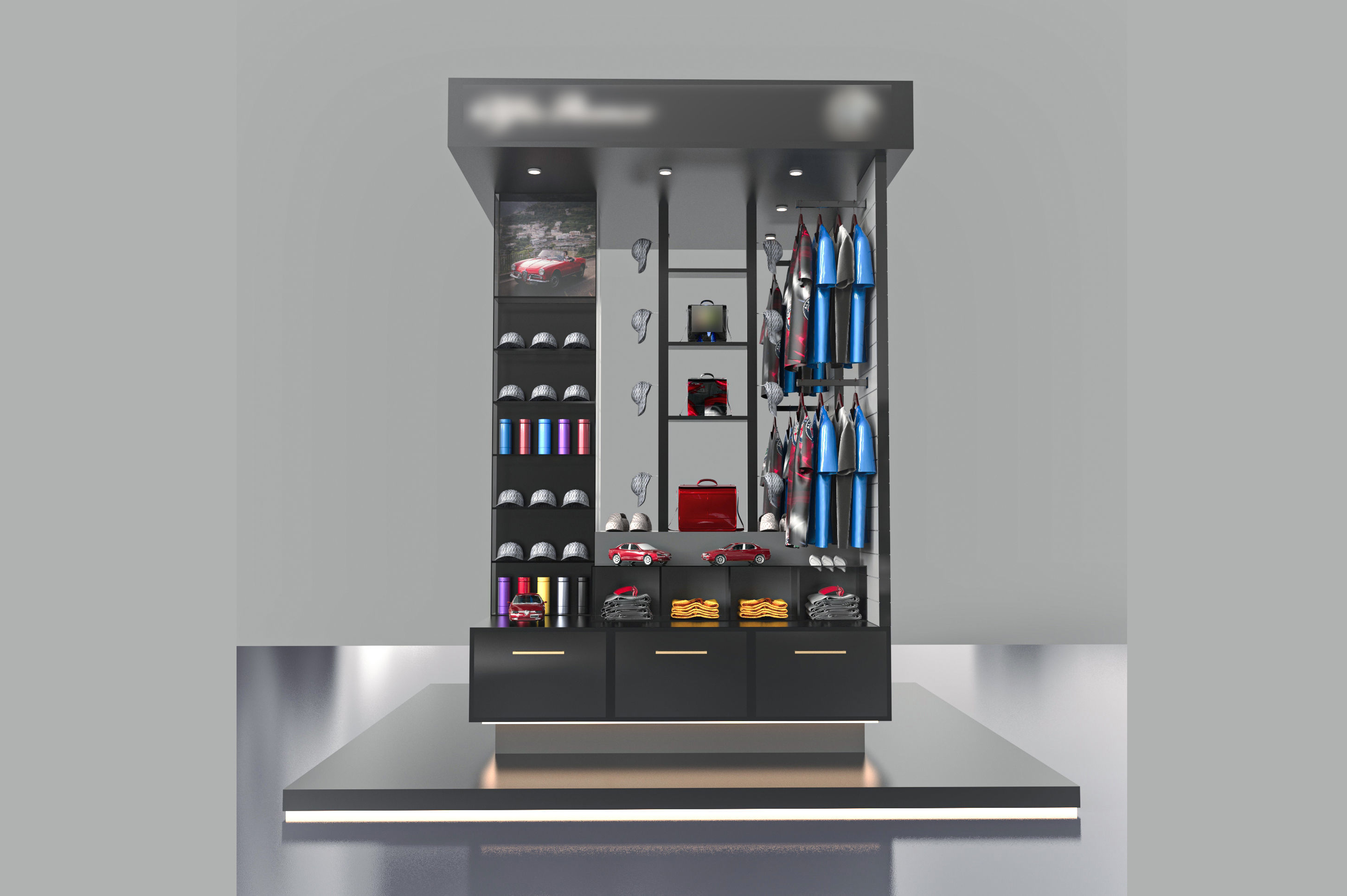 Kiosk Design Low-poly 3D model_1