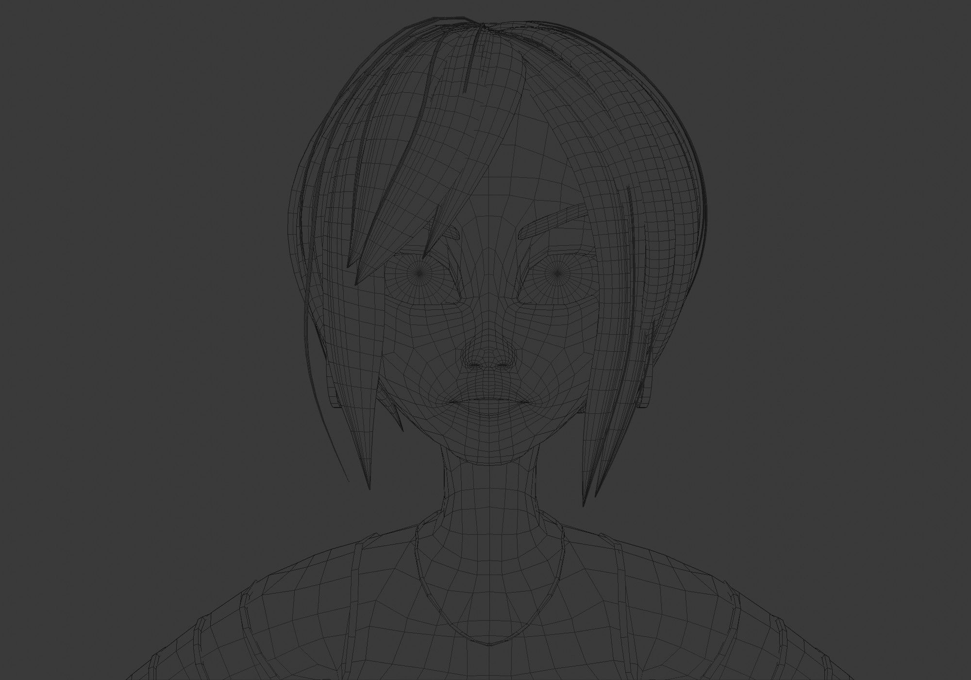 black cartoon girl 3D model_9