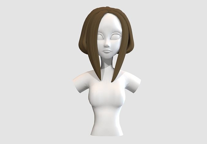 anime short hairstyle  3D model
