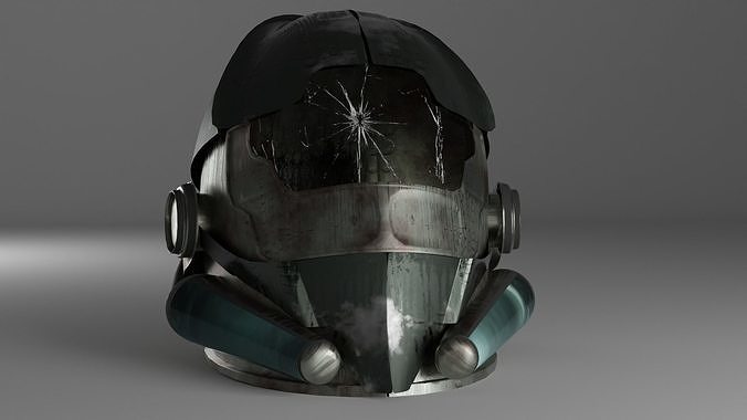 Sci-fi Helmet Low-poly 3D model
