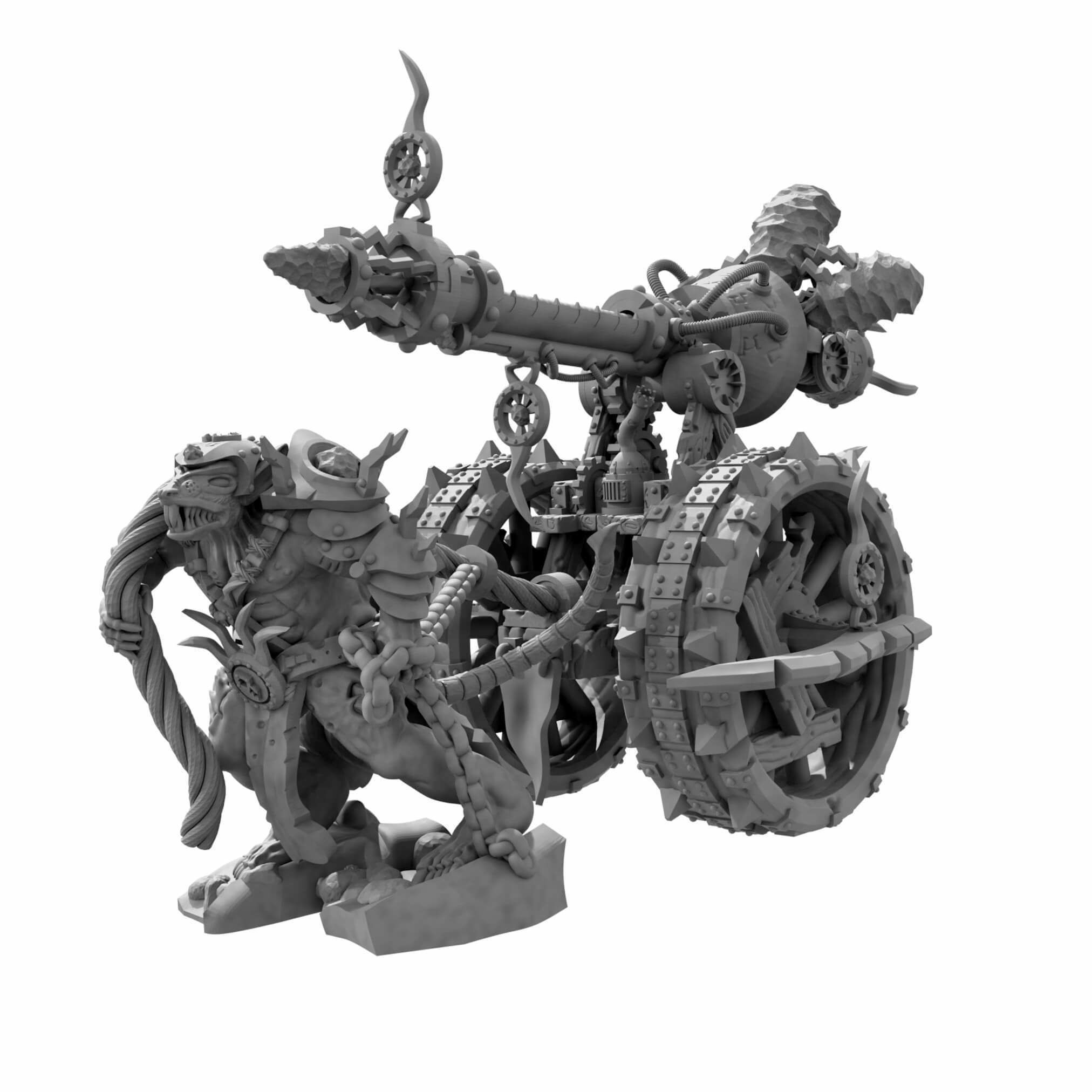 Rat Swarms Lighting Cannon Fantasy Miniature  3D print model_1