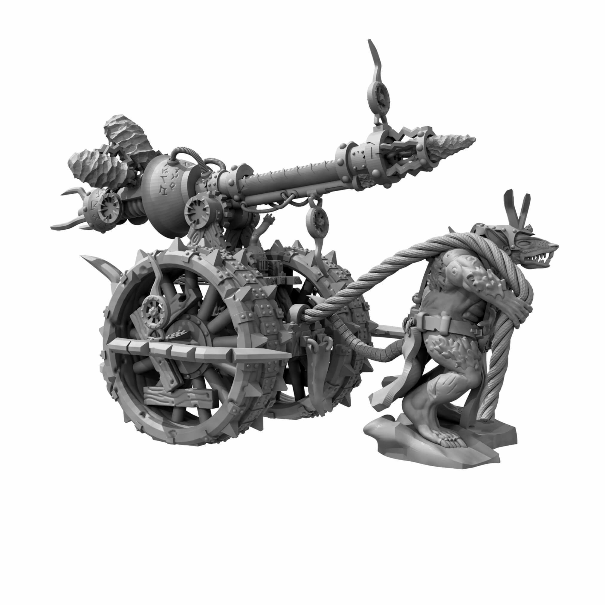 Rat Swarms Lighting Cannon Fantasy Miniature  3D print model_7