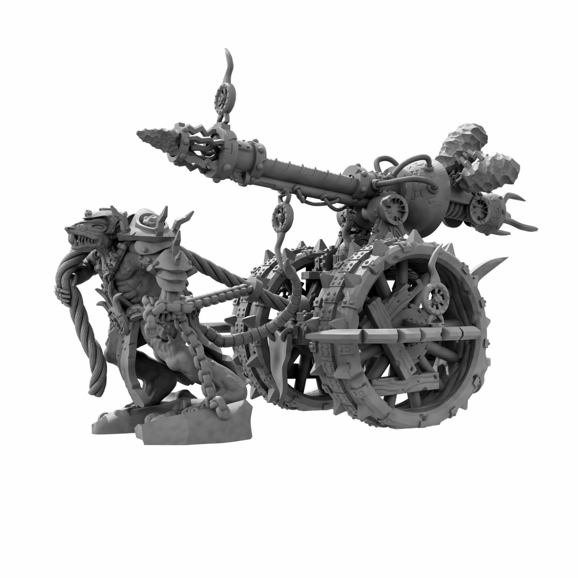 Rat Swarms Lighting Cannon Fantasy Miniature  3D print model_6