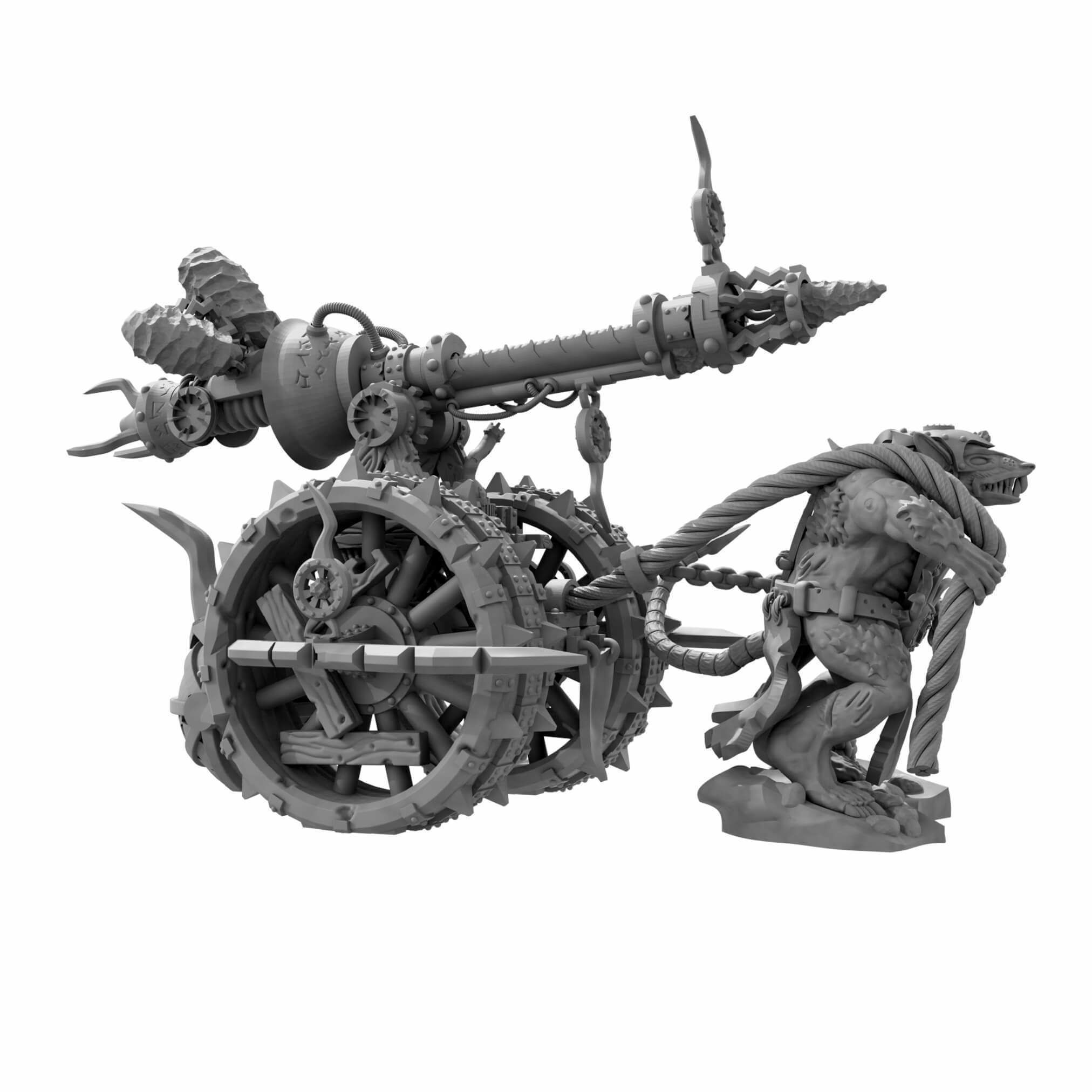 Rat Swarms Lighting Cannon Fantasy Miniature  3D print model_4