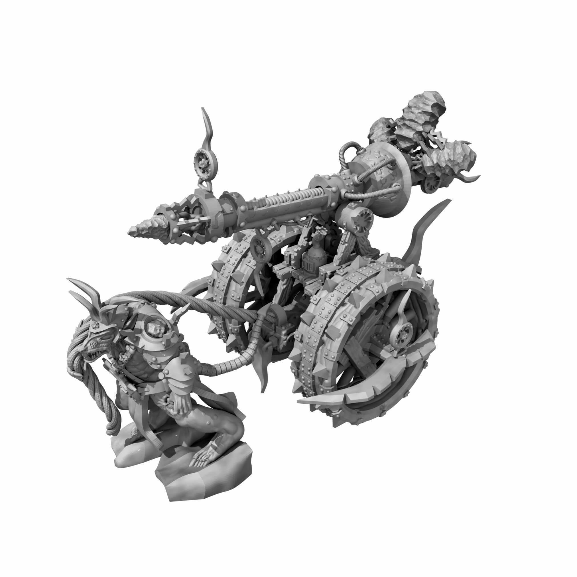 Rat Swarms Lighting Cannon Fantasy Miniature  3D print model_10