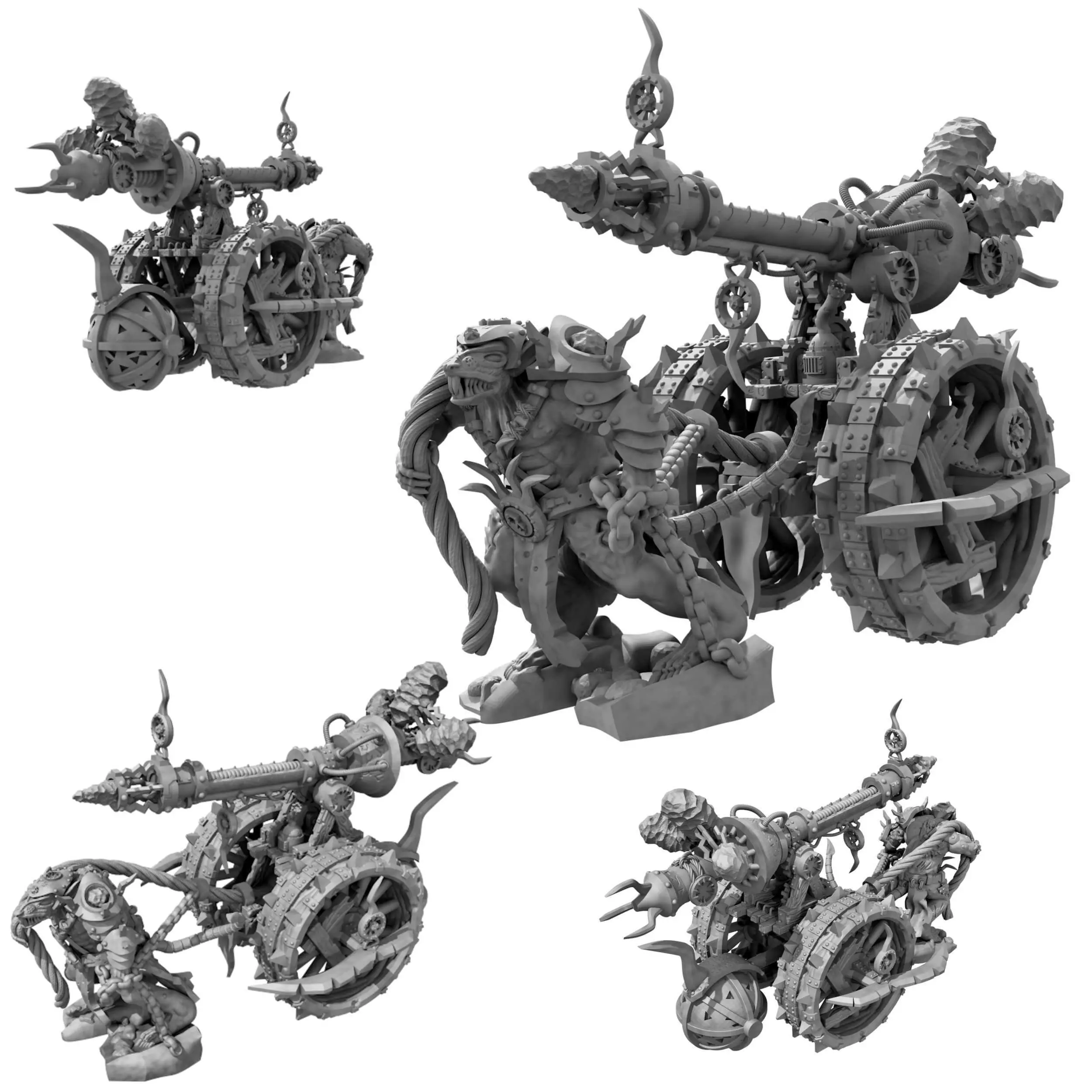 Rat Swarms Lighting Cannon Fantasy Miniature  3D print model_0