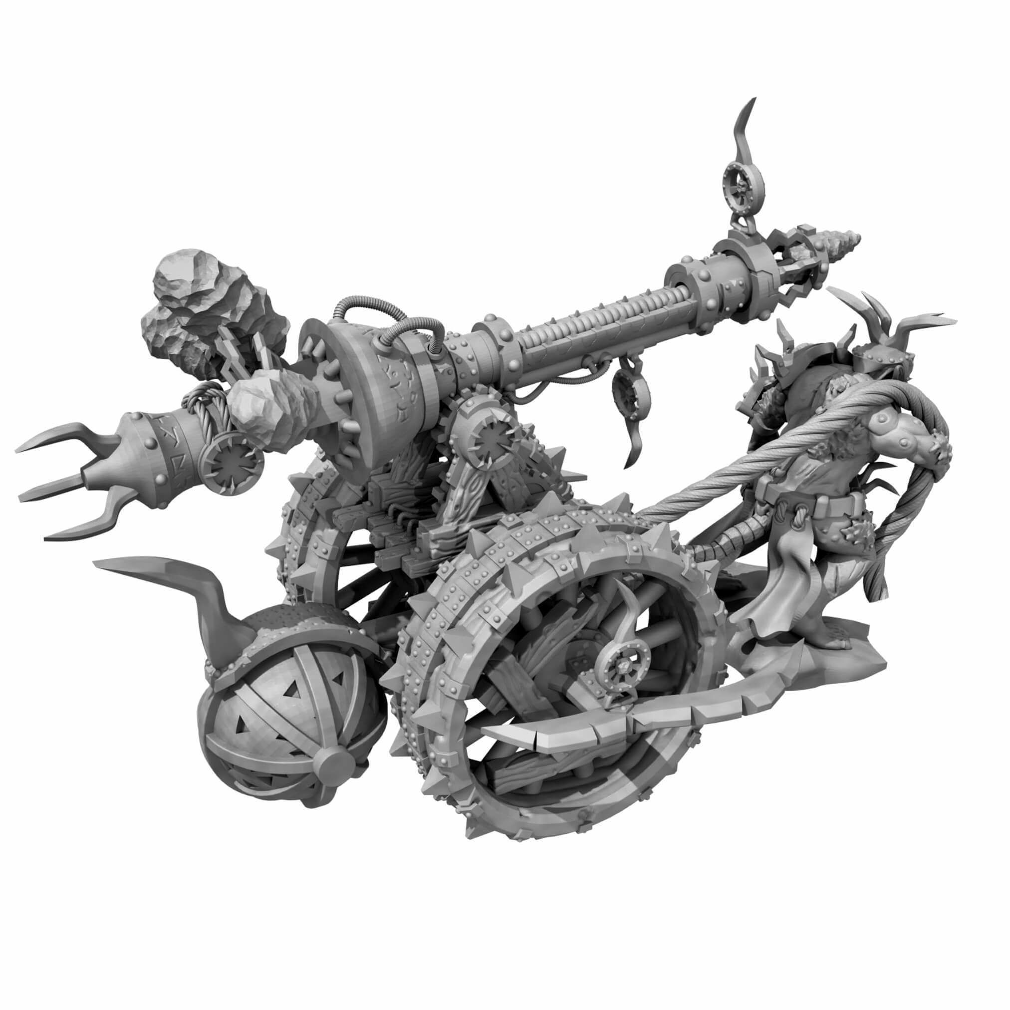 Rat Swarms Lighting Cannon Fantasy Miniature  3D print model_11