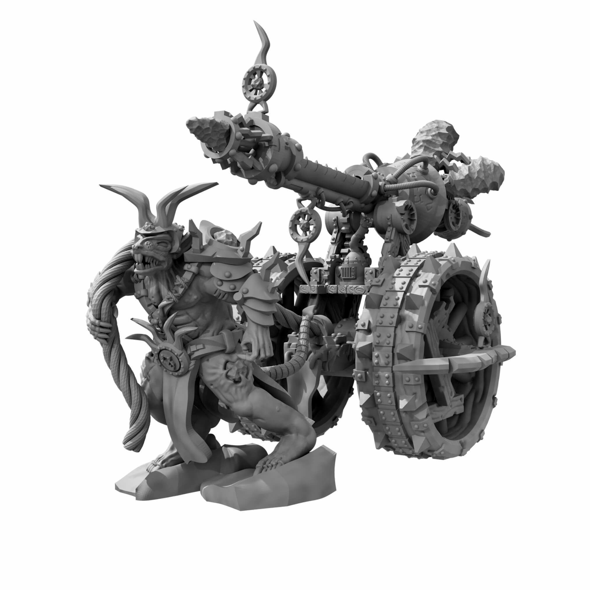 Rat Swarms Lighting Cannon Fantasy Miniature  3D print model_8