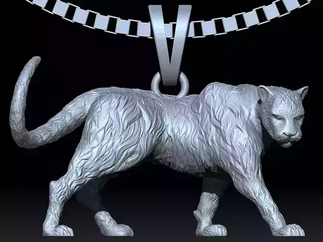 Panther pendant  gold printable jewelry 3D model