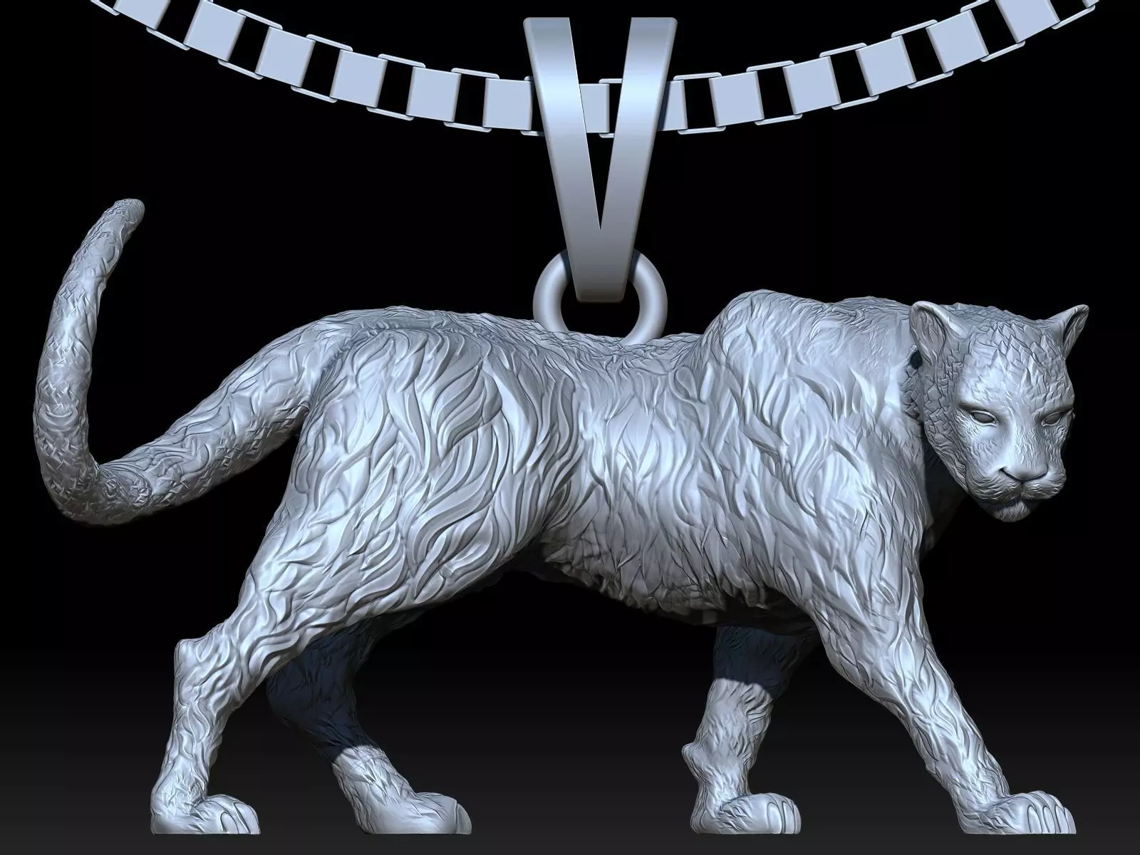 Panther pendant gold printable jewelry 3D model 3D print model