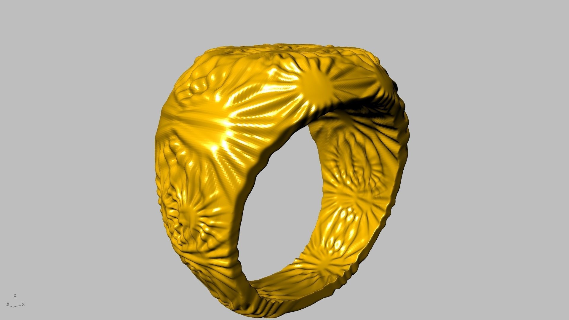 textured signet ringstl verified 3D print model_2