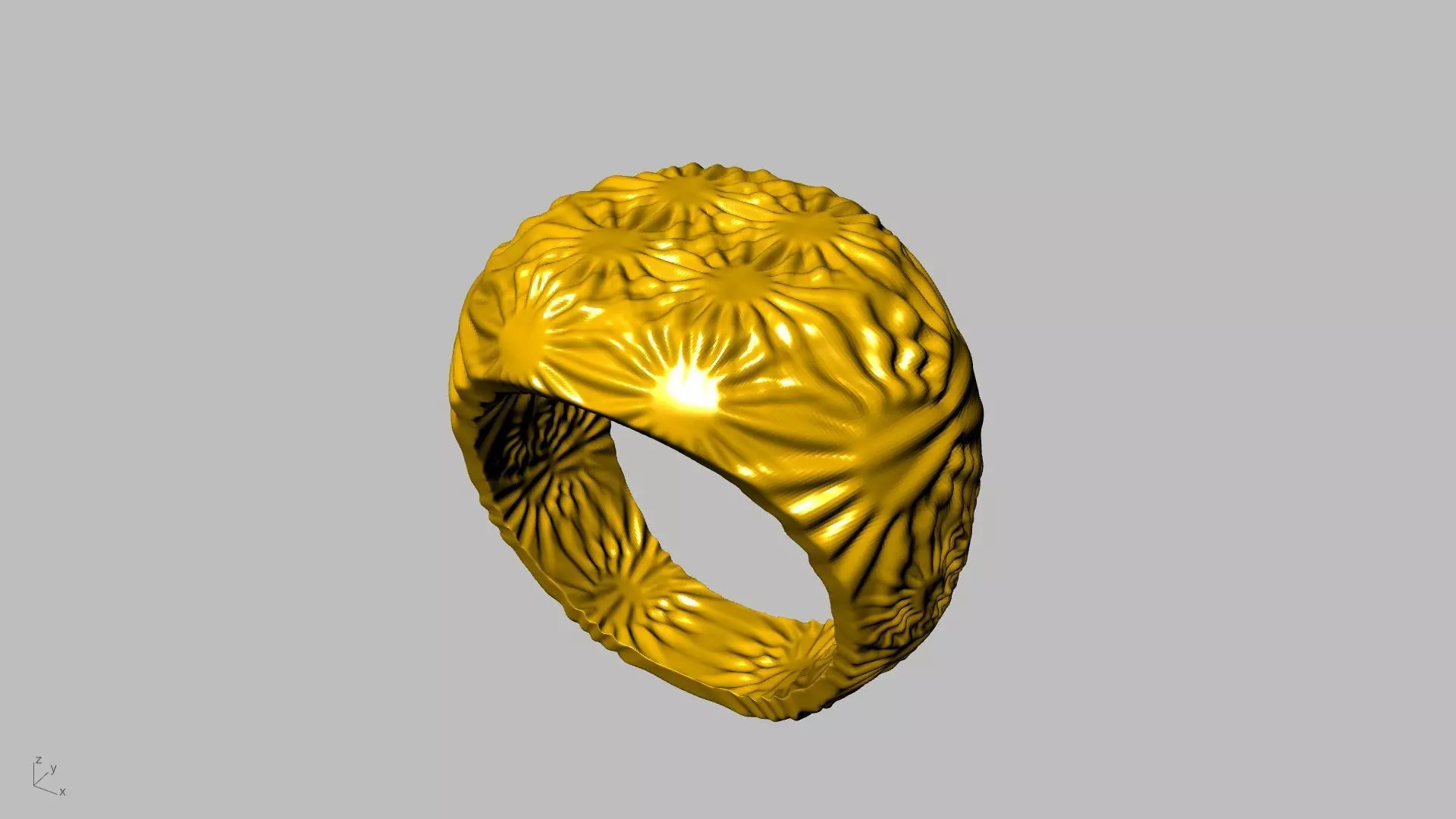 textured signet ringstl verified 3D print model_0