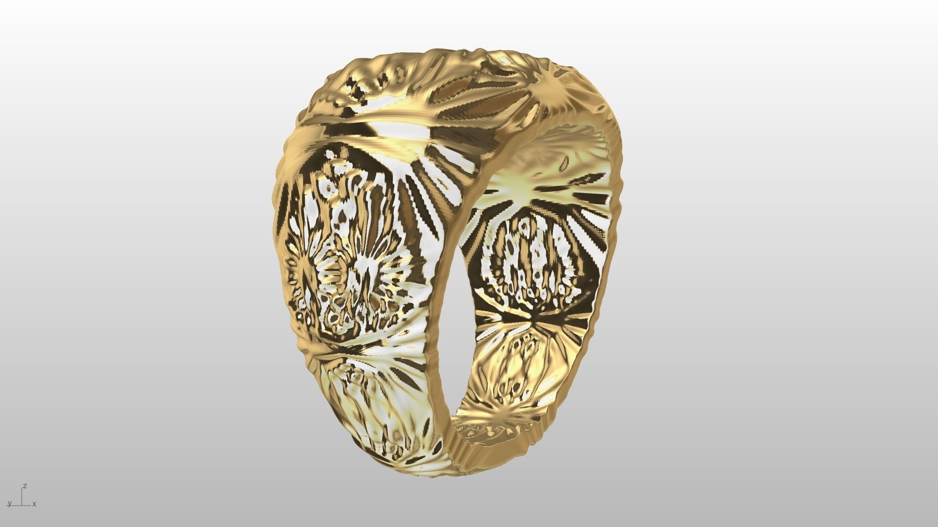 textured signet ringstl verified 3D print model_6