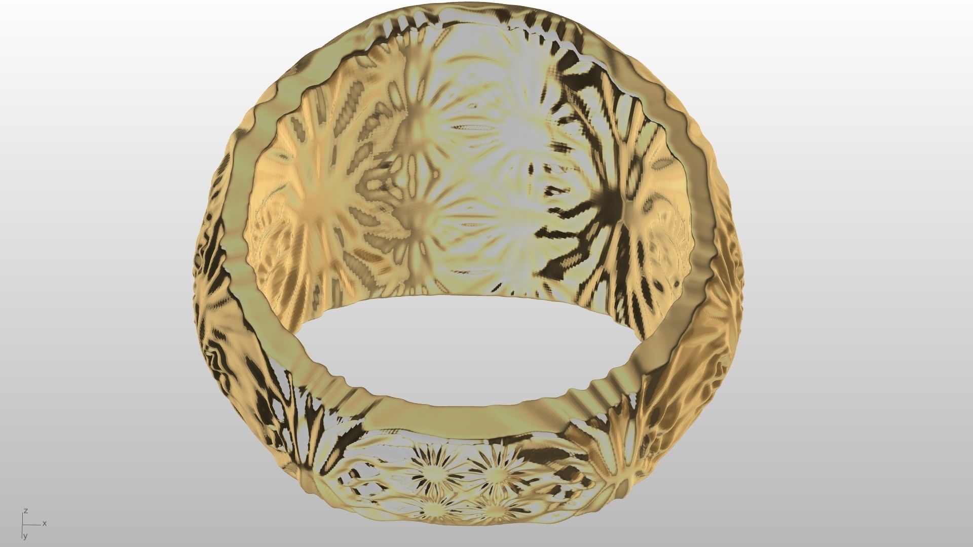 textured signet ringstl verified 3D print model_8