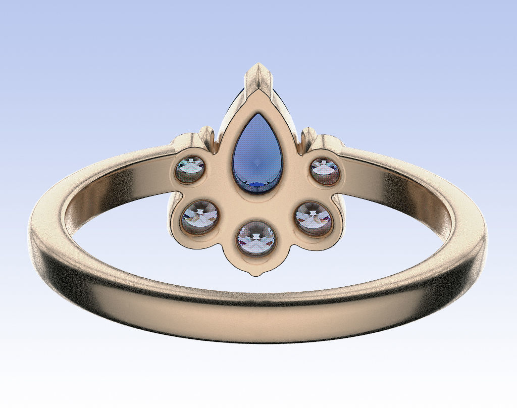 Ring Pear Half Halo 3D print model_7