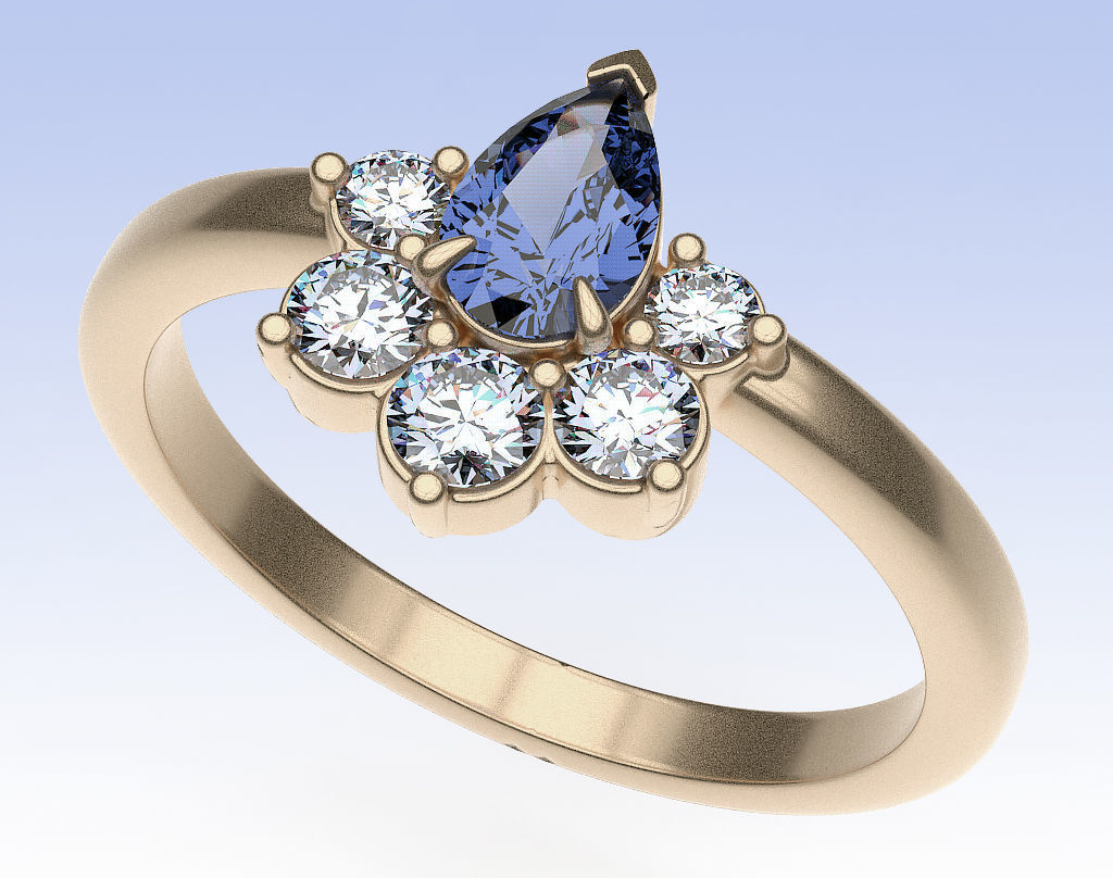 Ring Pear Half Halo 3D print model_2