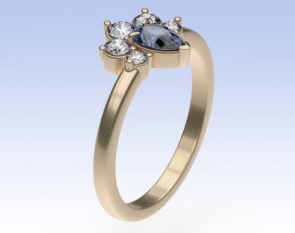 Ring Pear Half Halo 3D print model_4