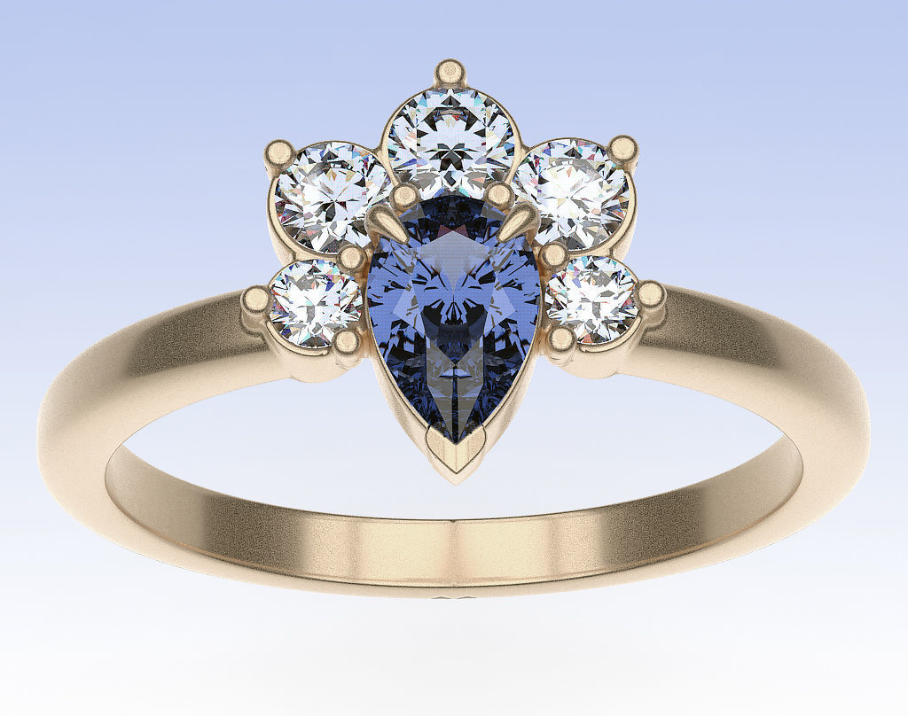 Ring Pear Half Halo 3D print model_1