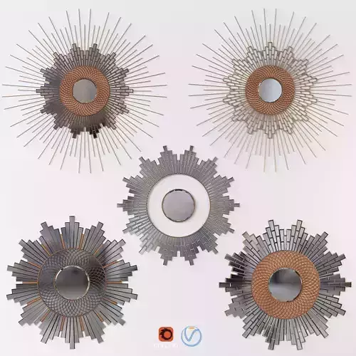 SUNRISE-MIRROR SET sunburst wall mirror