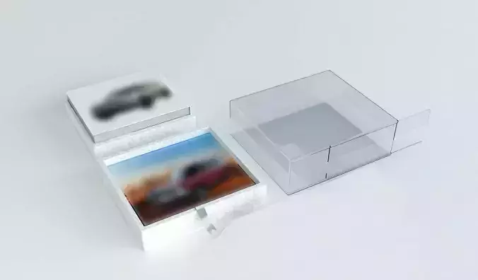 Memo Box Design Acrylic Low-poly 3D model