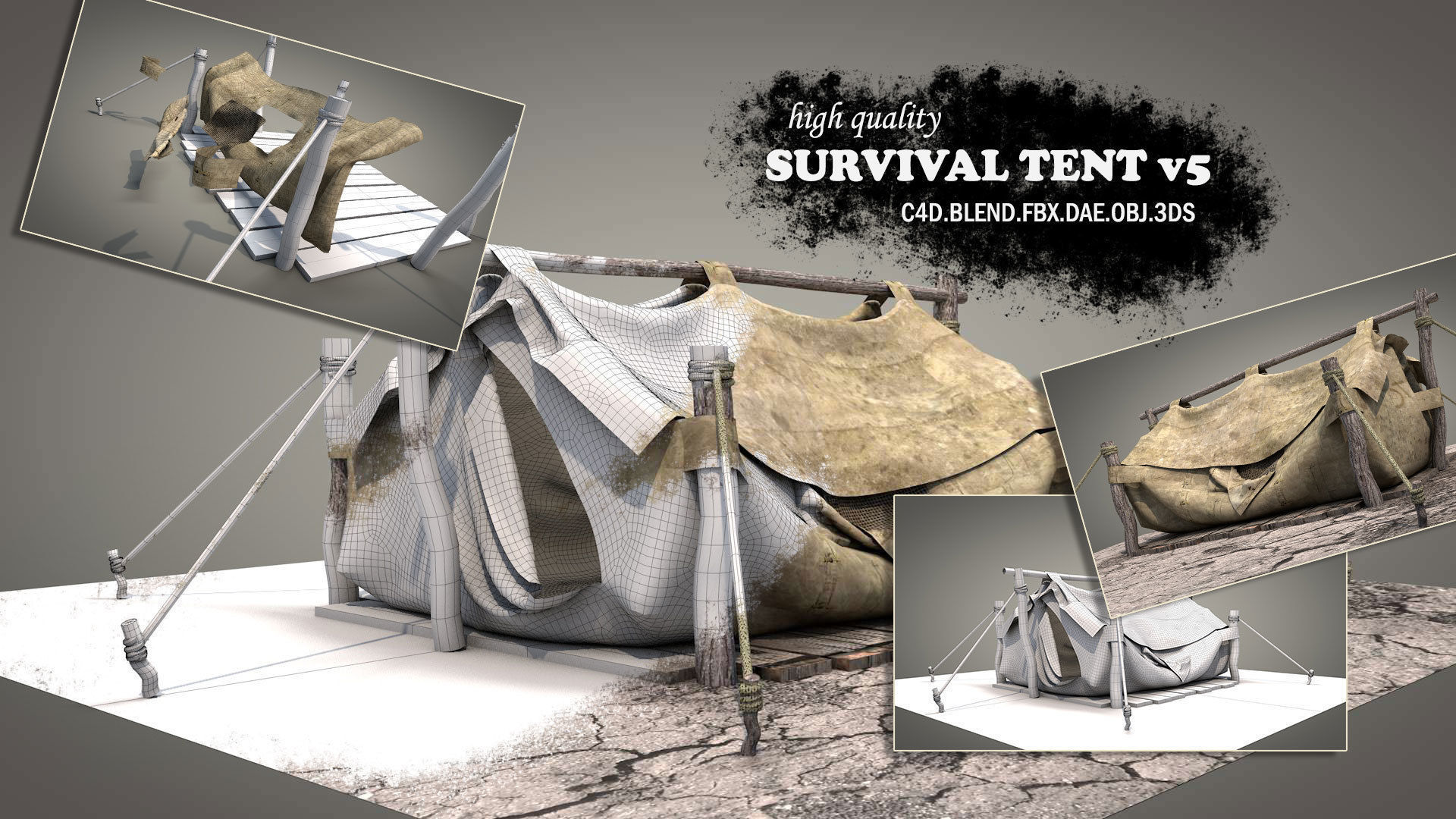 Survival Tent v5 3D model_1