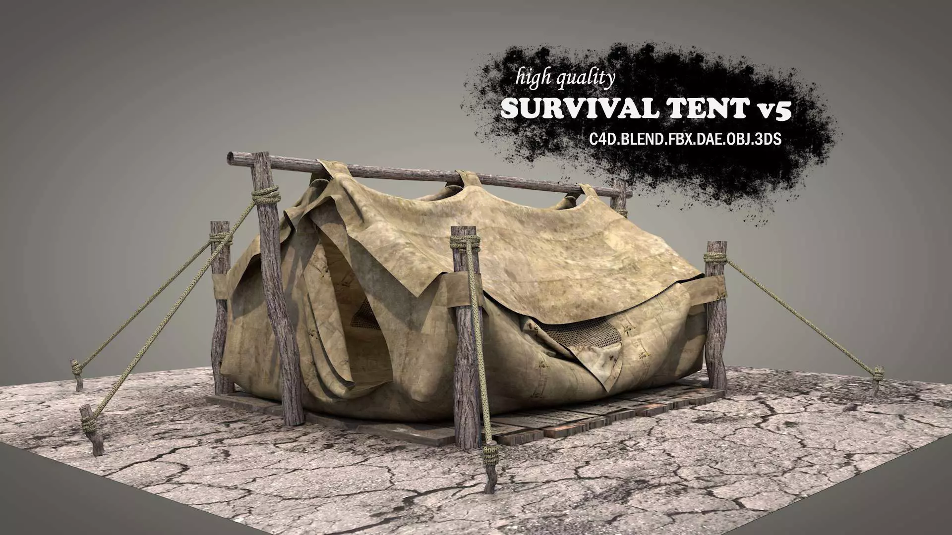 Survival Tent v5 3D model_0