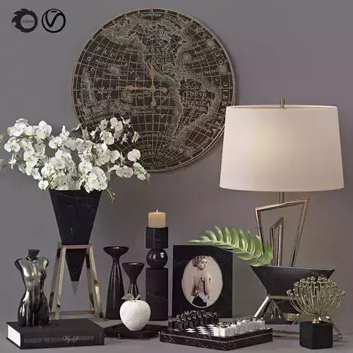 BLACK Marble Decorative Set