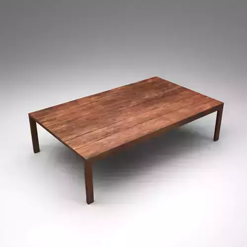 Wooden Table Low Poly PBR 3D Model