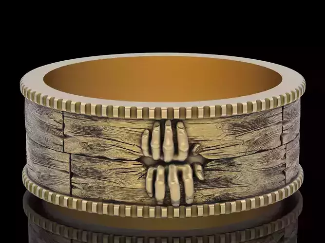 Hands ring  gold printable jewelry 3D model