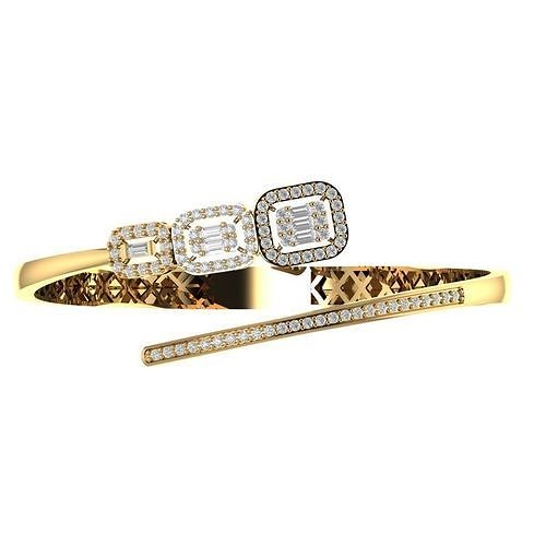 Bracelet gold diamond bangle 3D print model